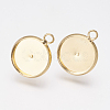 Brass Stud Earring Settings X-KK-G301-01G-1