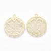 Brass Filigree Pendants X-KK-G378-10G-2