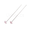 Brass Micro Pave Cubic Zirconia Stud Earring Findings CU-CBA4618-01P-02-1