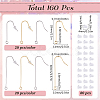 80Pcs 4 Styles 316 Surgical Stainless Steel Earring Hooks STAS-SC0008-15-2