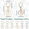 18Pcs 3 Colors Alloy Keychain Clasps KEYC-SC0001-73-2