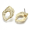 Rack Plating Hammered Alloy Stud Earring Findings LS-PALLOY-N155-65-NR-2