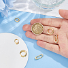 6Pcs 3 Styles Brass Spring Gate Rings KK-HS0015-07-3