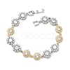 Brass Micro Pave Clear Cubic Zirconia Link Chain Bracelets for Women BJEW-C156-06B-GP-4