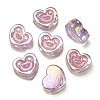 UV Plating Rainbow Iridescent Acrylic Beads OACR-G012-11-2