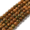 Tibetan Style Turtle Back Pattern dZi Beads Strands G-P229-A-04-8mm-3