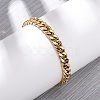 304 Stainless Steel Curb Chain Bracelets for Unisex BJEW-K283-01A-G-1