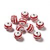 Independence Day Theme Printed Natural Wooden Beads WOOD-L020-B03-1