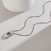 1pc Brass Chain with Alloy Letter Pendants Necklaces NJEW-LP0001-41C-P-3