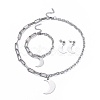 Non-Tarnish 304 Stainless Steel Paperclip Chains & Cable Chain Jewelry Sets SJEW-K153-09P-1