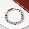304 Stainless Steel Cuban Link Chain Bracelets for Women Men LS-BJEW-D304-01P-4