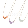 3Pcs 3 Styles Natural Green Aventurine & Amethyst & Carnelian Faceted Round Beaded Arrow Pendant Brass Cable Chain Necklaces NJEW-TA00207-2