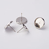 Brass Stud Earring Settings KK-H720-P-NR-2