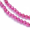 Lab Grown Red Corundum Beads Strands G-E411-40-2mm-1-3