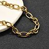304 Stainless Steel Textured Cable Chain Necklaces NJEW-R023-10G-3