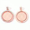 Alloy Pendant Cabochon Settings X-PALLOY-S107-005RG-RS-2