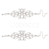 2Pcs Crystal Rhinestone Flower Link Bracelet BJEW-FG0001-02-1