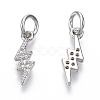 Brass Micro Pave Cubic Zirconia Charms ZIRC-R109-017P-NF-1