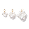 3Pcs 3 Sizes Copper Wire Wrapped Shell Pearl Beaded Pendants PALLOY-JF02984-1