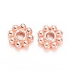 Alloy Daisy Spacer Beads TIBEB-S039-064RG-RS-1