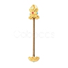 Lotus Shape Brass Screw Peg Bails KK-NH0008-06MG-1