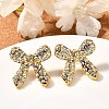 304 Stainless Steel Bowknot Stud Earrings EJEW-A123-02B-G-1