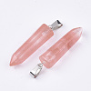 Cherry Quartz Glass Point Pendants G-R220-34N-2