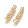 Brass Micro Pave Clear Cubic Zirconia Beads ZIRC-L088-13B-G-1