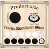 60Pcs 2 Colors Cloth Shank Buttons BUTT-GA0001-31-2