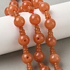 Natural Red Aventurine 3-Hole Guru Beads Strands G-H064-E11-01-5