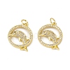 Brass Micro Pave Cubic Zirconia Pendants KK-E068-VB018-2