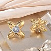 304 Stainless Steel Pave Cubic Zirconia Stud Earrings SA-CBA2696-30G-01-3