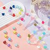 96Pcs 24 Colors Heart Food Grade Eco-Friendly Silicone Beads SIL-PH0001-30-3