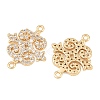 Brass Micro Pave Clear Cubic Zirconia Connector Charms CU-CBA7BFE-03F-G-2