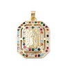 Brass Cubic Zirconia Pendants KK-Z050-32G-02-1