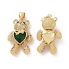 Brass Cubic Zirconia Pendants KK-G453-03G-2