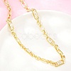 7MM Brass Pave Cubic Zirconia Figaro Chain Necklaces NJEW-D324-04G-06-5