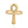 Ankh Cross 304 Stainless Steel Open Cuff Ring Components Ion Plating(IP) STAS-N108-60G-2