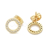Brass Micro Pave Clear Cubic Zirconia Stud Earrings EJEW-M076-01G-01-2