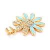 Real 18K Gold Plated Brass Micro Pave Cubic Zirconia Pendants ZIRC-L100-087G-05-3