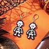 MIYUKI Delica Beads Beaded Skeleton Leverback Earrings EJEW-MZ00580-1