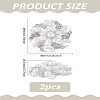 2Pcs Flower Alloy Rhinestone Cabochons FIND-LP0002-22-2