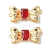Brass Pave Cubic Zirconia Connector Charms KK-L208-01G-01-2