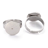Tarnish Resistant Adjustable 304 Stainless Steel Rings Components X-STAS-O146-01P-2