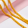 Faceted(32 Facets) Glass Beads Strands EGLA-J042-35B-M-5