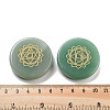 Natural Green Aventurine Flat Round with Chakra Sign Figurines Display Decorations DJEW-K025-01C-3