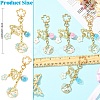 Flower Alloy Enamel & Glass Pendant Decorations HJEW-YW00200-01-3