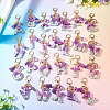 Alloy Resin Heart Keychains KEYC-TADJ0002-01G-W-6