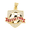 Football Brass Micro Pave Cubic Zirconia Pendants KK-A297-09J-G-1