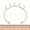 304 Stainless Steel Pave Cubic Zirconia Charm Bangles SA-CBA8C9C-08G-4